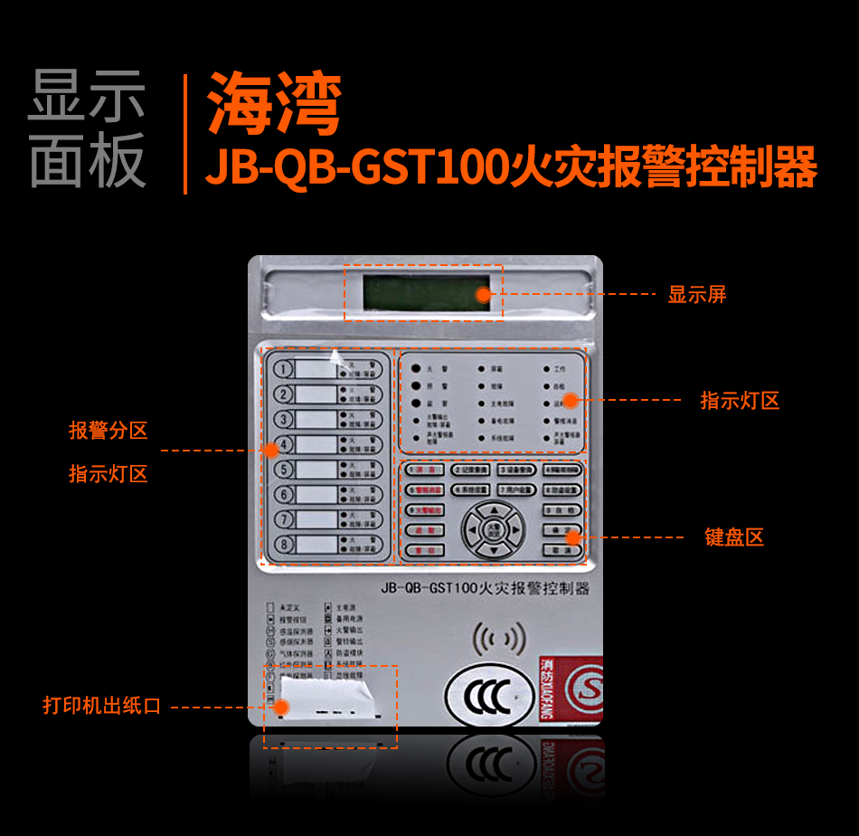 海灣JB-QB-GST100四川火災(zāi)報(bào)警控制器顯示面板